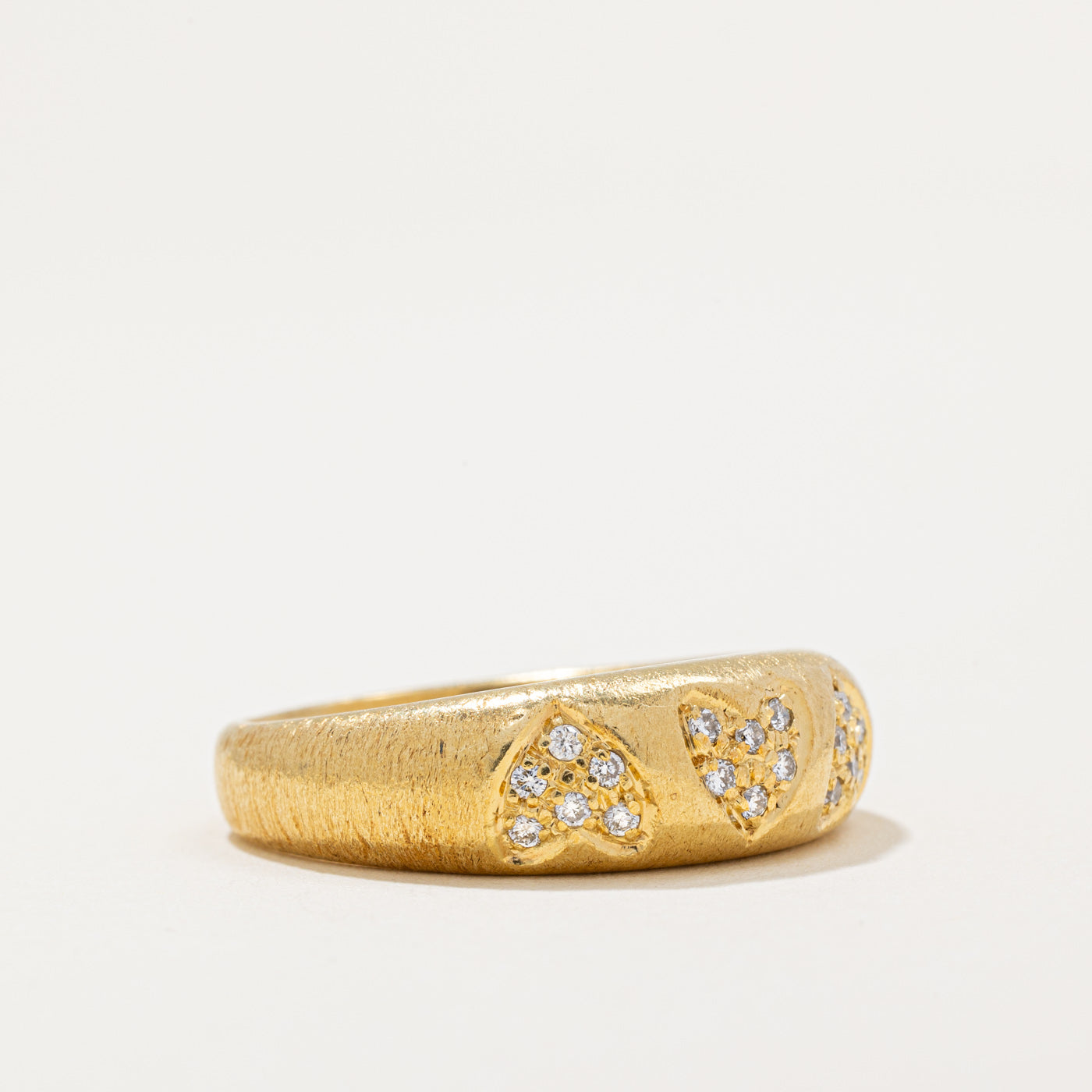 Diamond Cluster Heart Band | 0.13ctw | SZ 8.25 |
