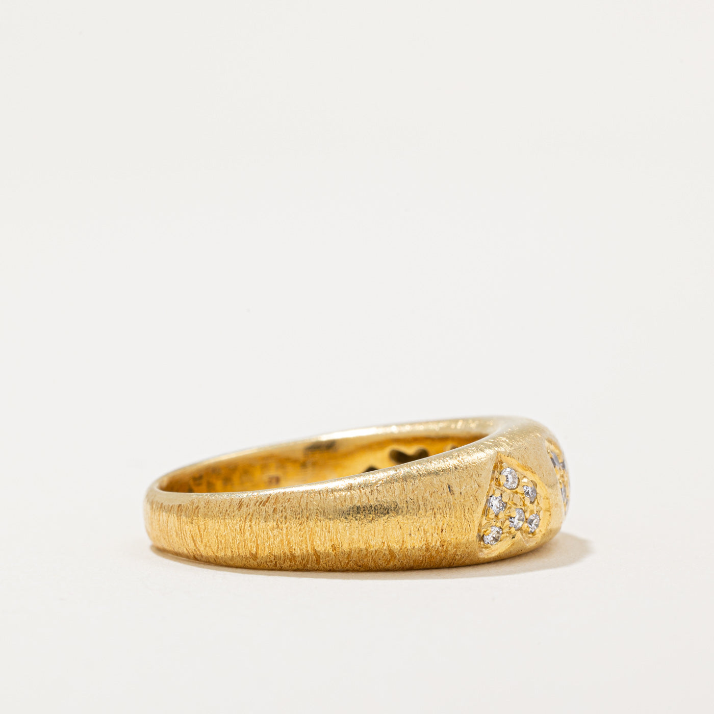 Diamond Cluster Heart Band | 0.13ctw | SZ 8.25 |