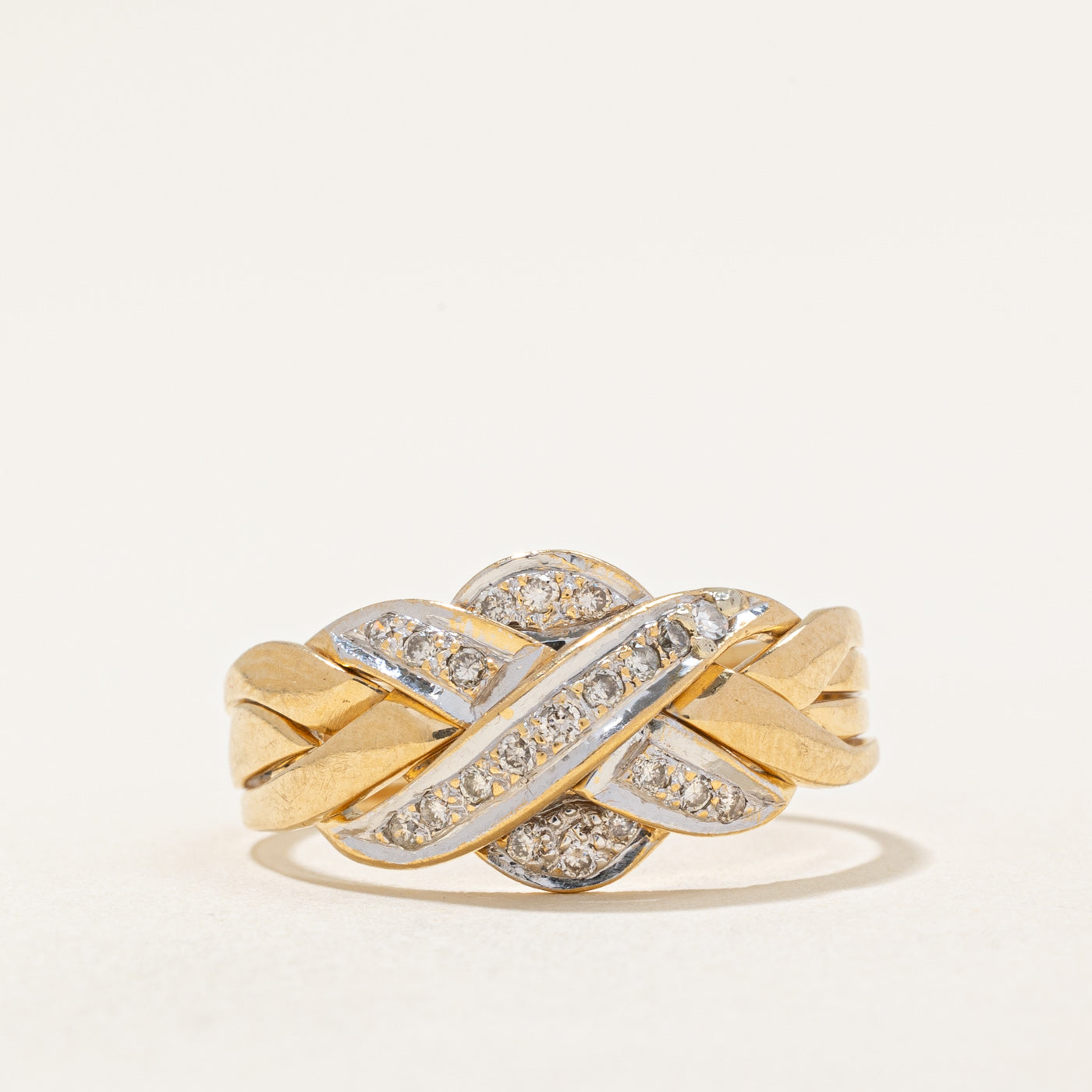 Bague puzzle en diamant | 0,21 ct | Taille 8,25 |