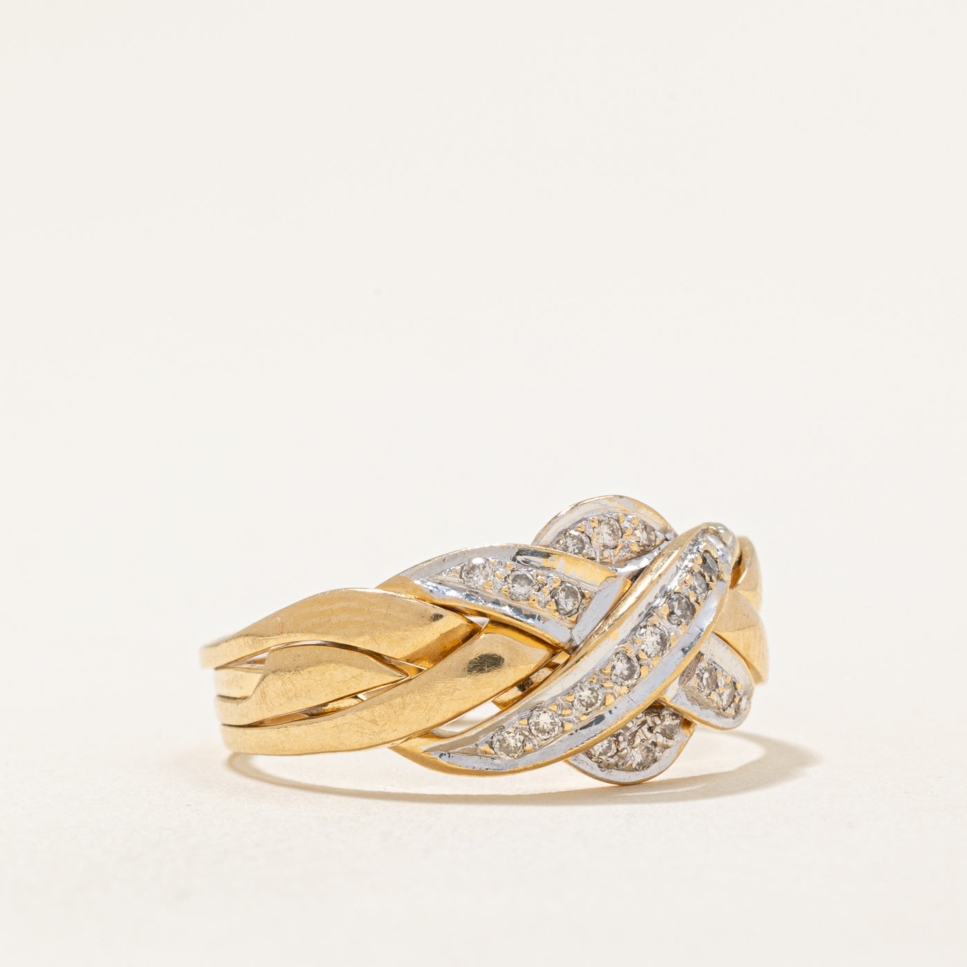 Bague puzzle en diamant | 0,21 ct | Taille 8,25 |