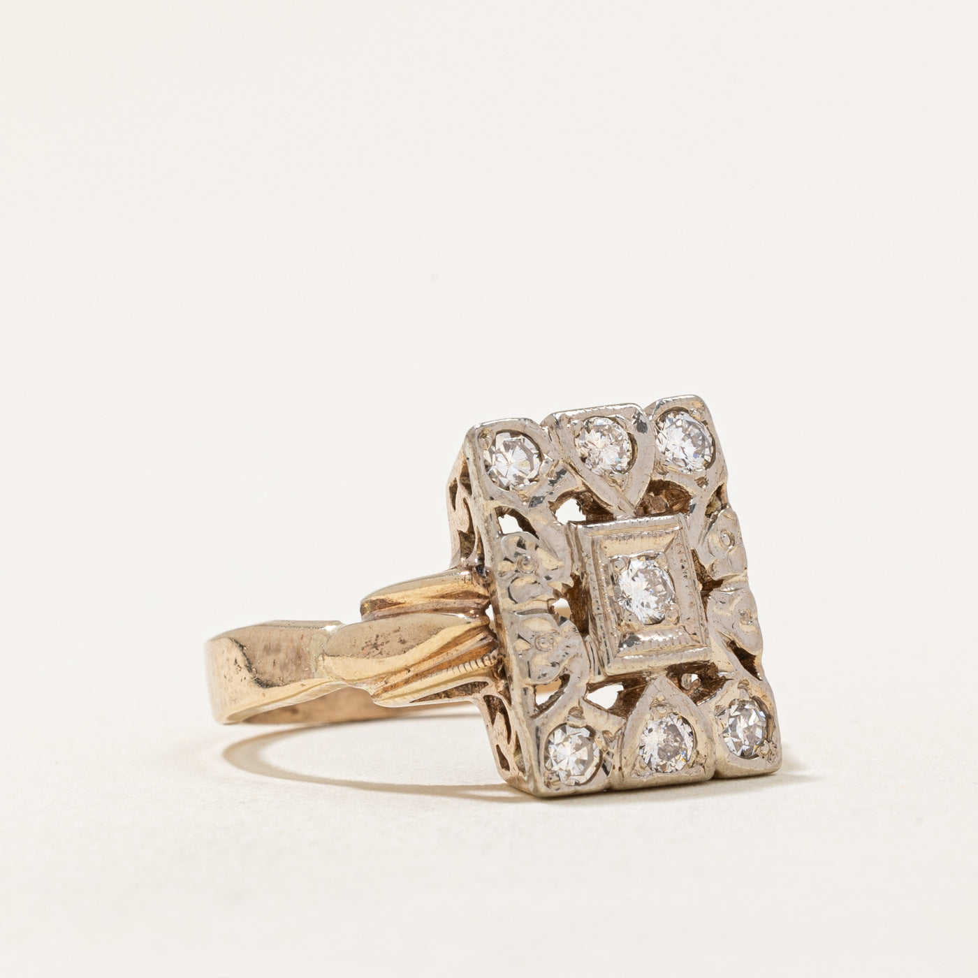 Bague cocktail sertie de diamants illusion | 0,35 ct | Taille 8 |