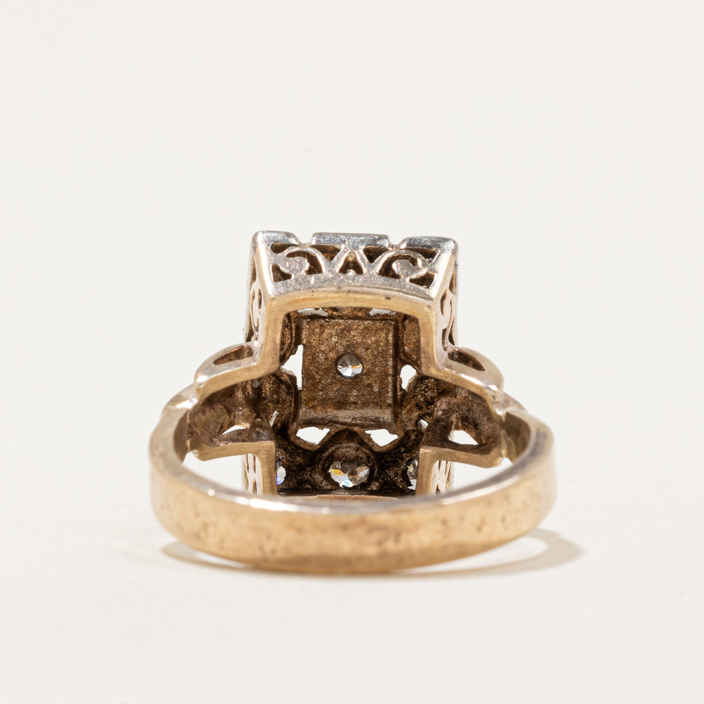 Bague cocktail sertie de diamants illusion | 0,35 ct | Taille 8 |