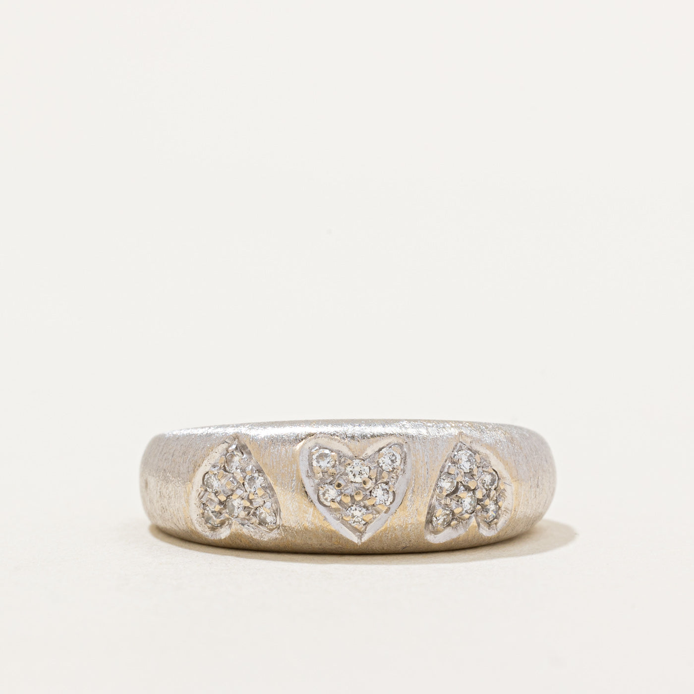 Italian Diamond Heart Ring | 0.18ctw | SZ 8 |