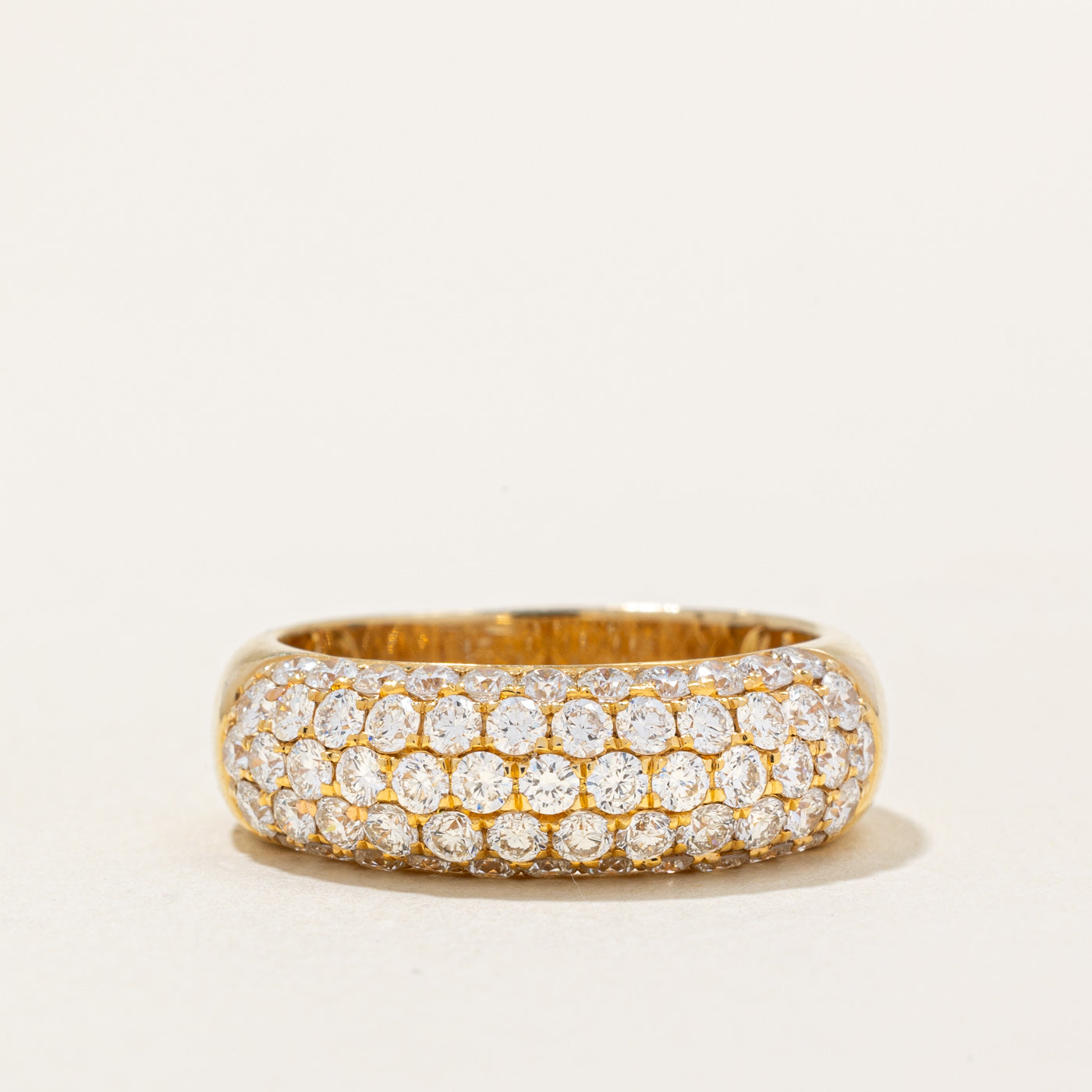 Bague sertie de diamants pavés | 1,20 ct | Taille 7,5 |
