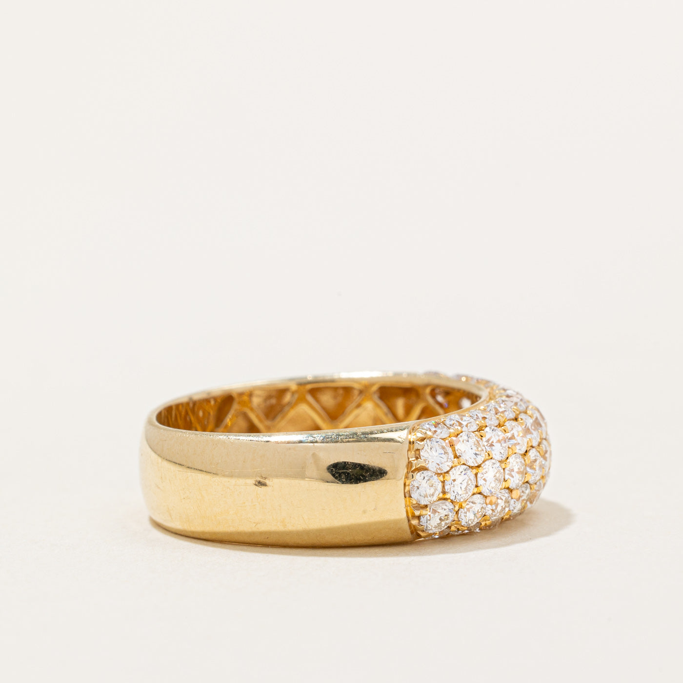 Bague sertie de diamants pavés | 1,20 ct | Taille 7,5 |