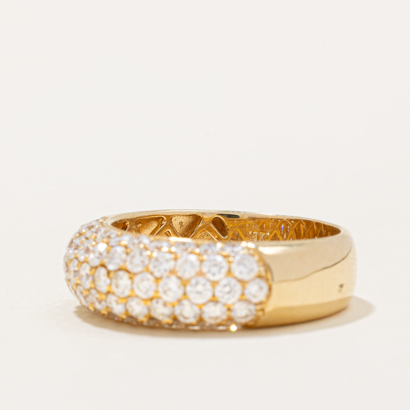 Bague sertie de diamants pavés | 1,20 ct | Taille 7,5 |