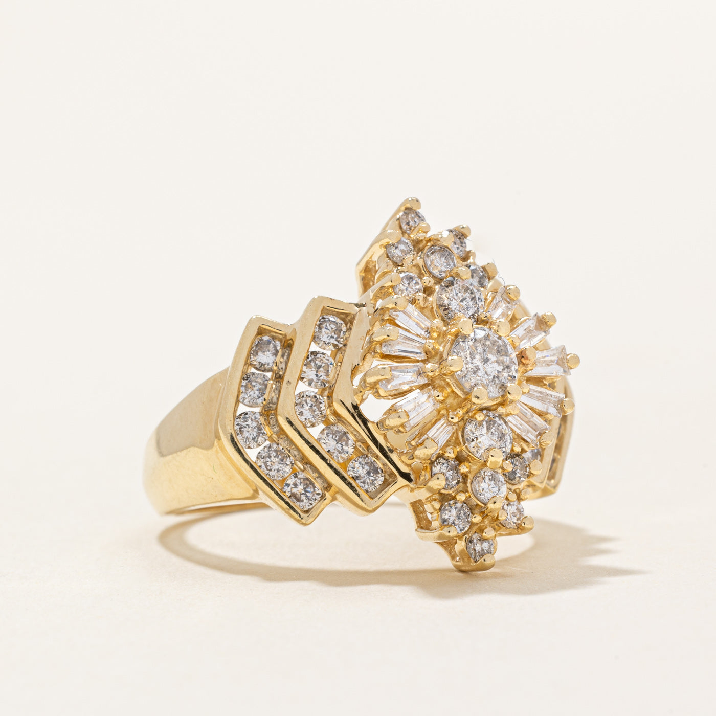 Diamond Cluster Cocktail Ring | 1.22ctw | SZ 6.75 |