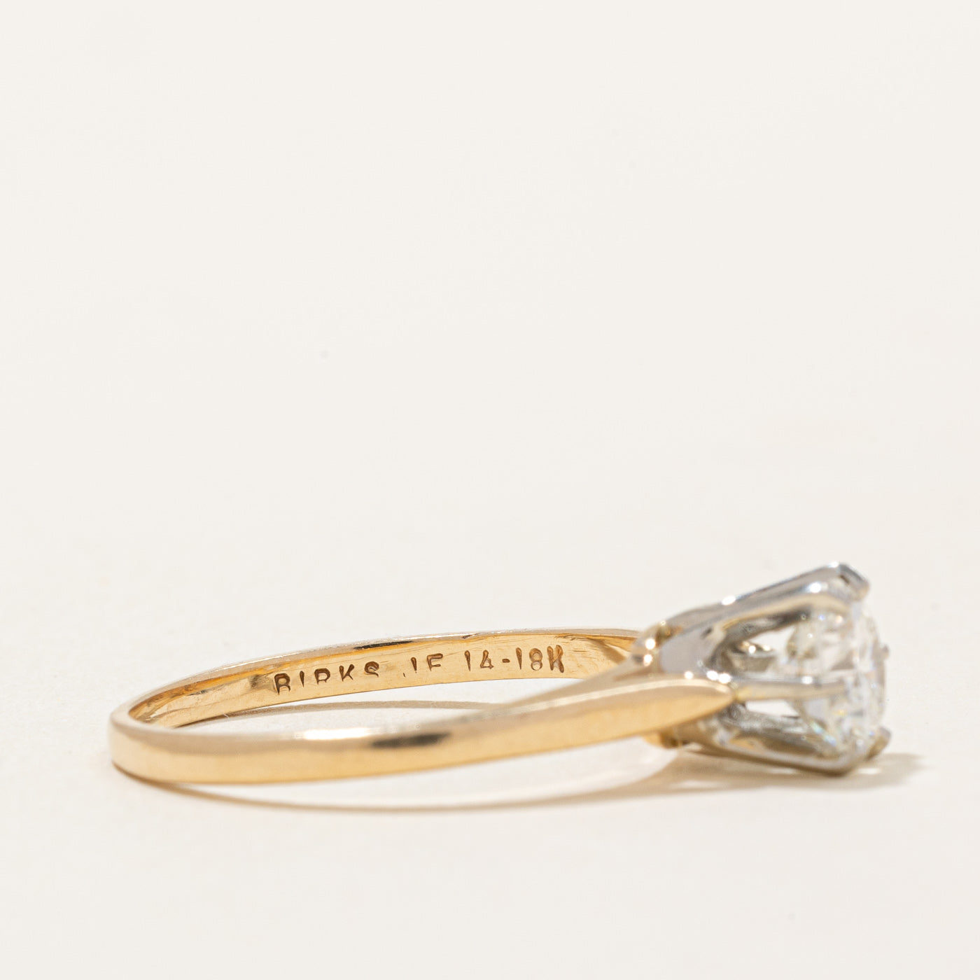 Birks' Six Prong Solitaire Diamond Engagement Ring | 0.70ct IF F | SZ 6.25 |