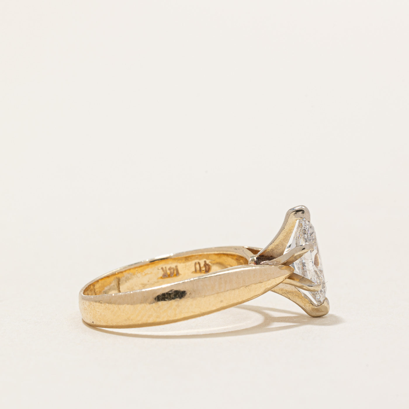 Bague de fiançailles en diamant taille marquise | 0,75 ct I1 F | Taille 4,5 |