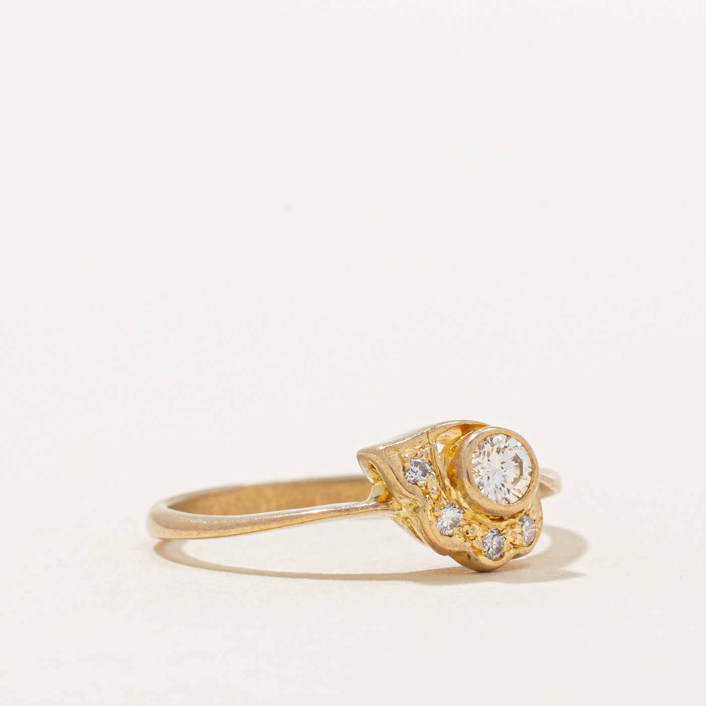 Bezel Set Diamond Accented Ring | 0.15ctw | SZ 5 |