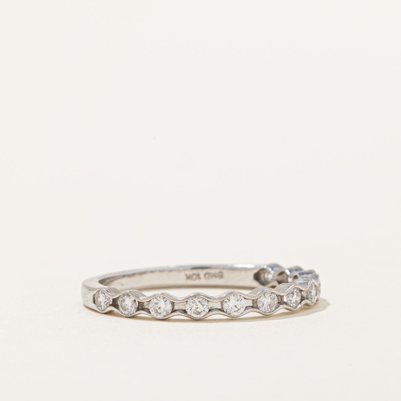 Semi Eternity Diamond Scalloped Band | 0.34ctw | 2.40mm | SZ 7.25 |