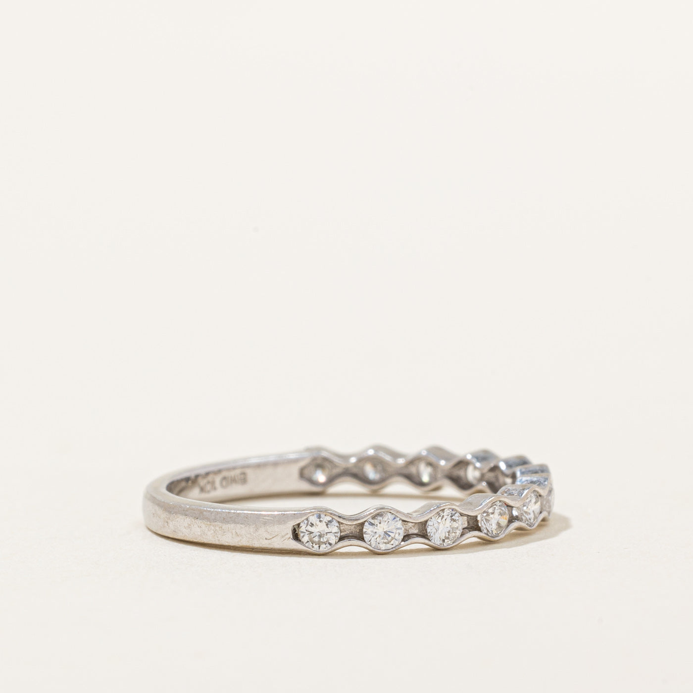 Semi Eternity Diamond Scalloped Band | 0.34ctw | 2.40mm | SZ 7.25 |