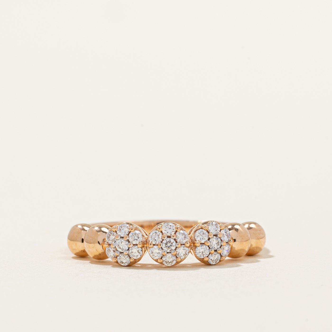 Diamond Multi Cluster Beaded Ring | 0.26ctw | SZ 7.25 |