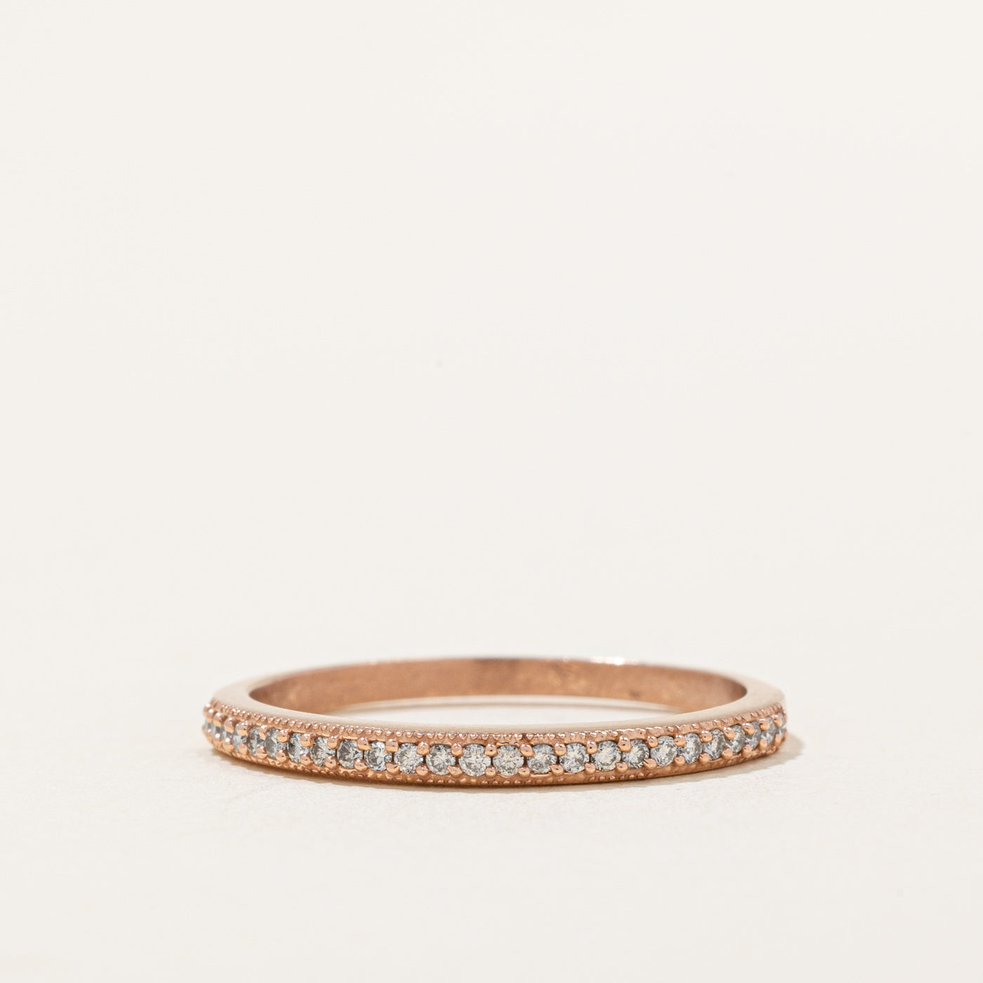 Rose Gold Semi Eternity Diamond Band | 0.12ctw | SZ 8.75 |