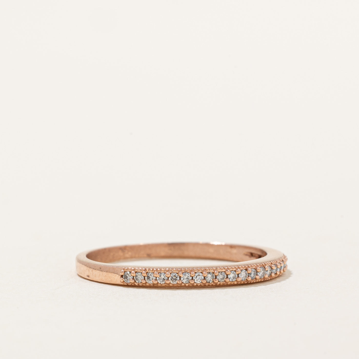 Rose Gold Semi Eternity Diamond Band | 0.12ctw | SZ 8.75 |