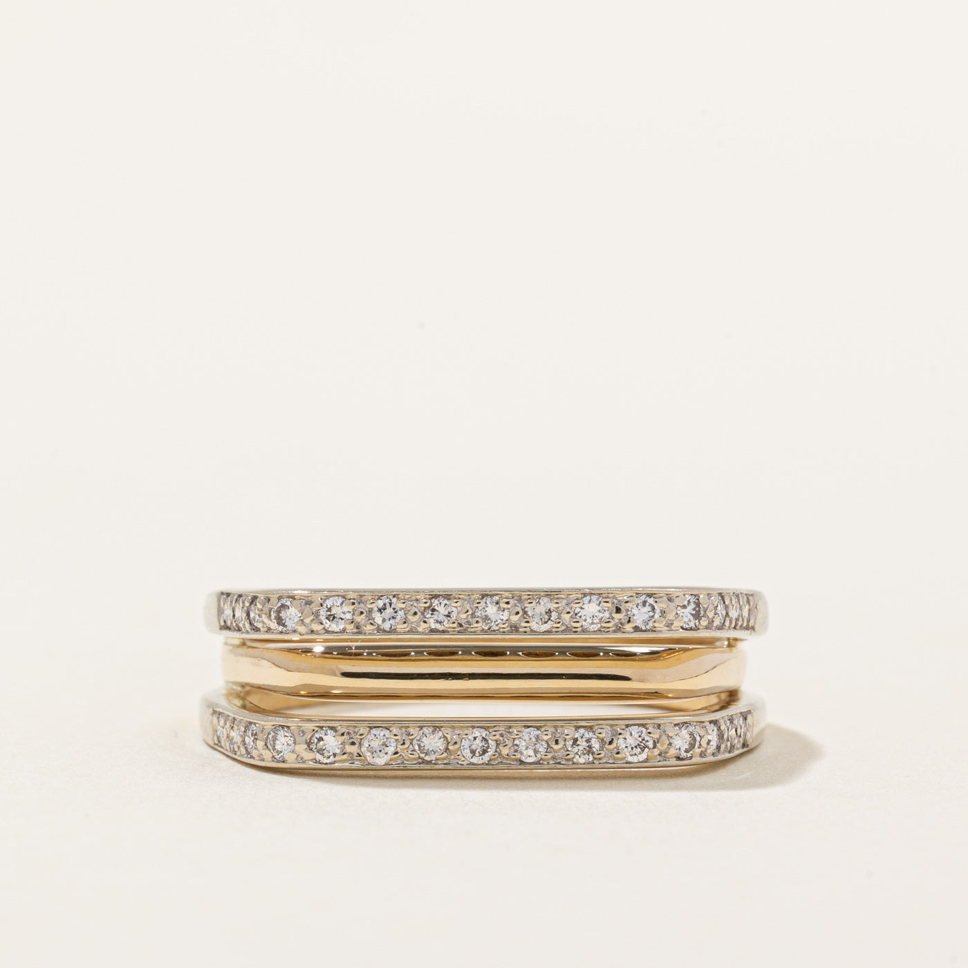 Semi Eternity Diamond Layered Bands Ring | 0.21ctw | SZ 6.5 |