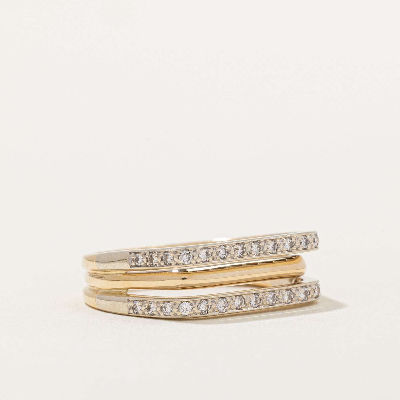 Semi Eternity Diamond Layered Bands Ring | 0.21ctw | SZ 6.5 |