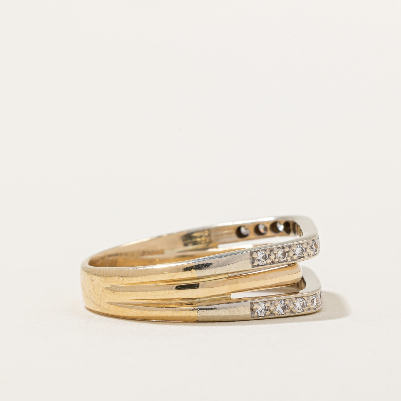 Bague semi-éternité sertie de diamants superposés | 0,21 ct | Taille 6,5 |