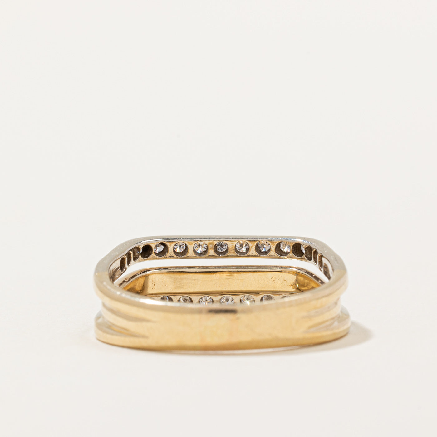 Bague semi-éternité sertie de diamants superposés | 0,21 ct | Taille 6,5 |