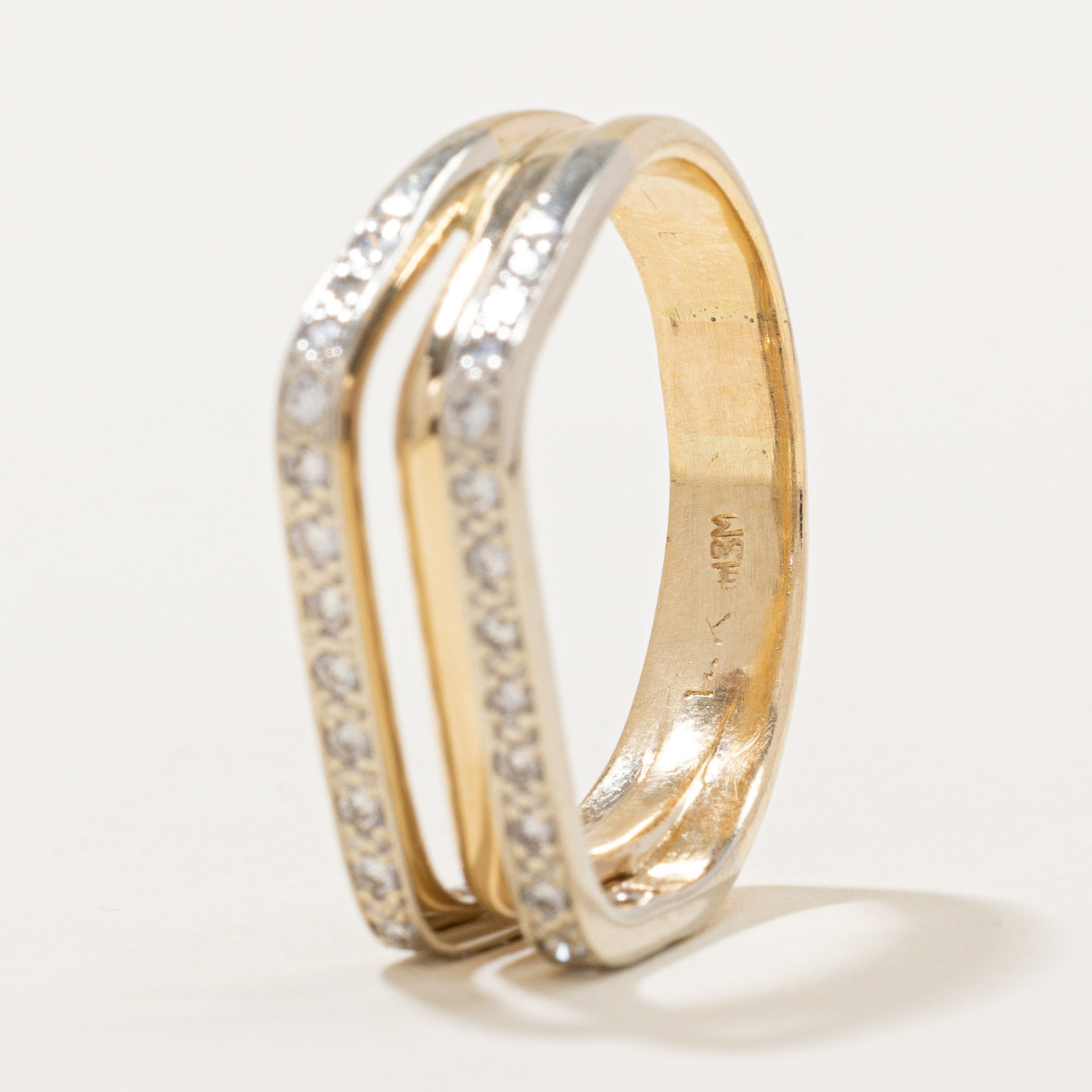 Bague semi-éternité sertie de diamants superposés | 0,21 ct | Taille 6,5 |