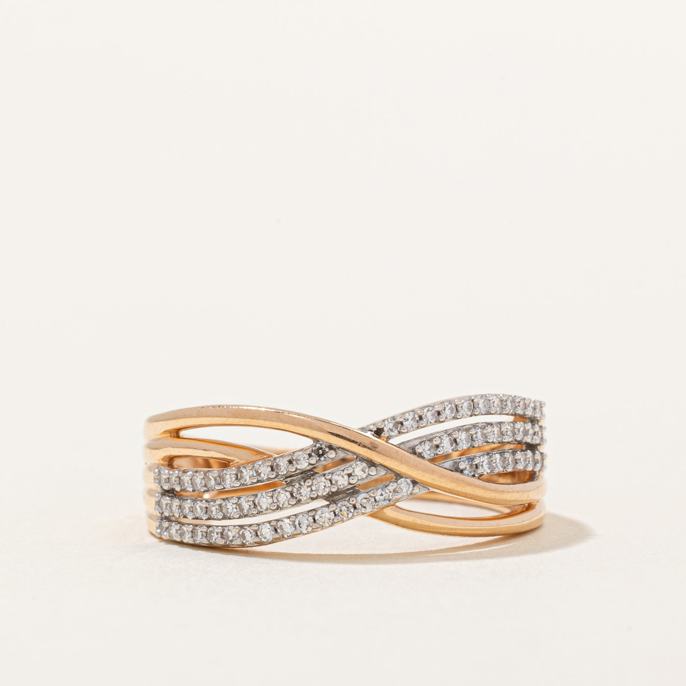 Diamond Multi Cross Over Ring | 0.18ctw | SZ 5.75 |