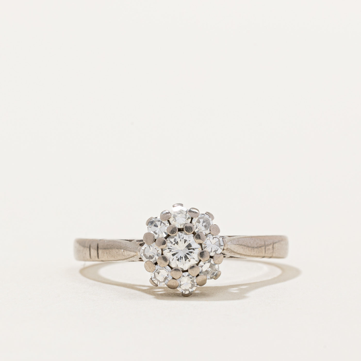 18k White Gold Diamond Halo Ring | 0.40ctw | SZ 6.75 |