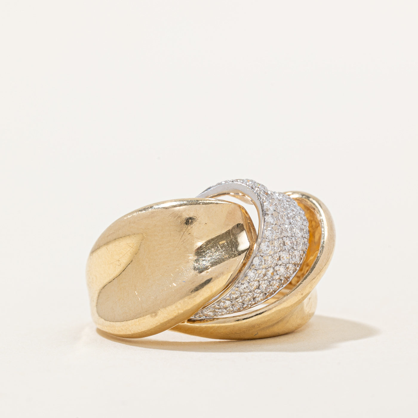 Pave Set Diamond Chunky Cocktail Ring | 0.36ctw | SZ 6.75 |