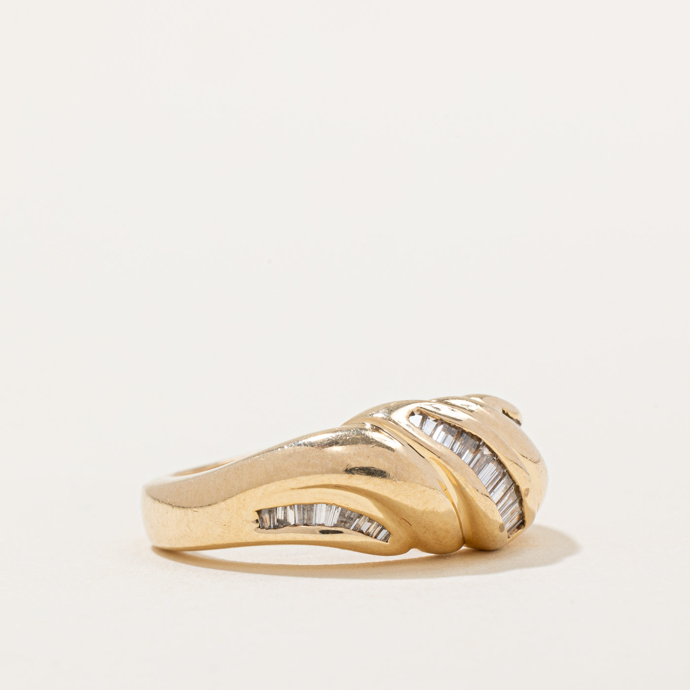 Channel Set Diamond Croissant Ring | 0.50ctw | SZ 6 |