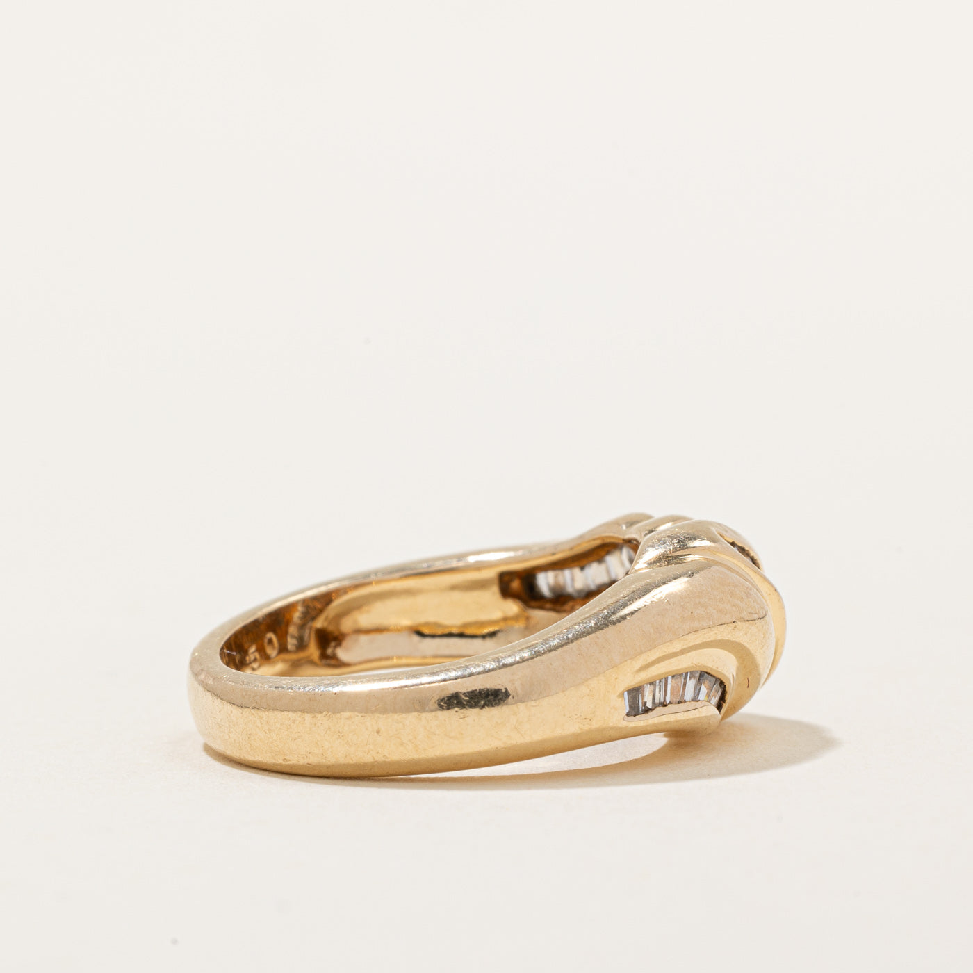 Channel Set Diamond Croissant Ring | 0.50ctw | SZ 6 |