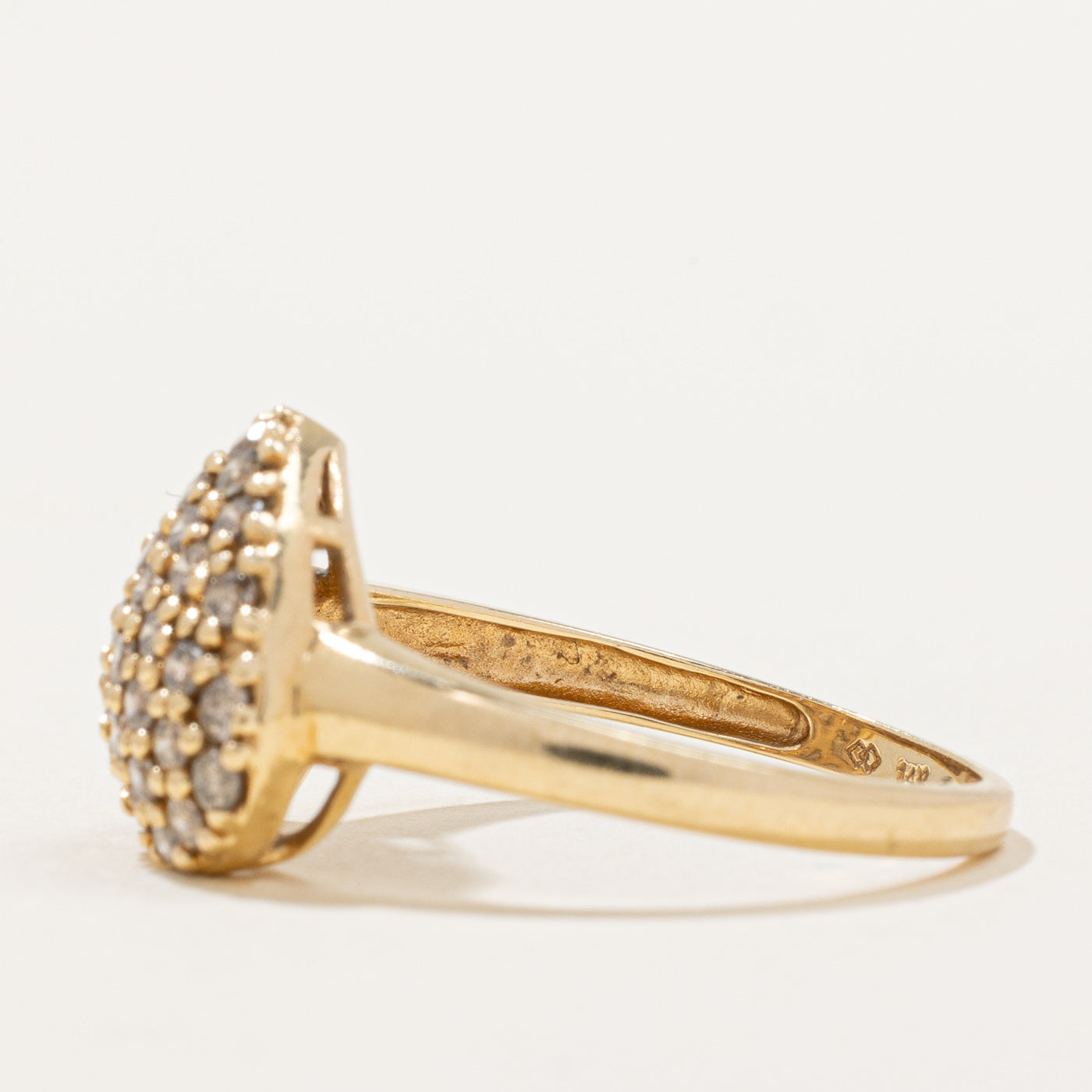 Pave Set Chocolate Diamond Heart Ring | 1.05ctw | SZ 9 |