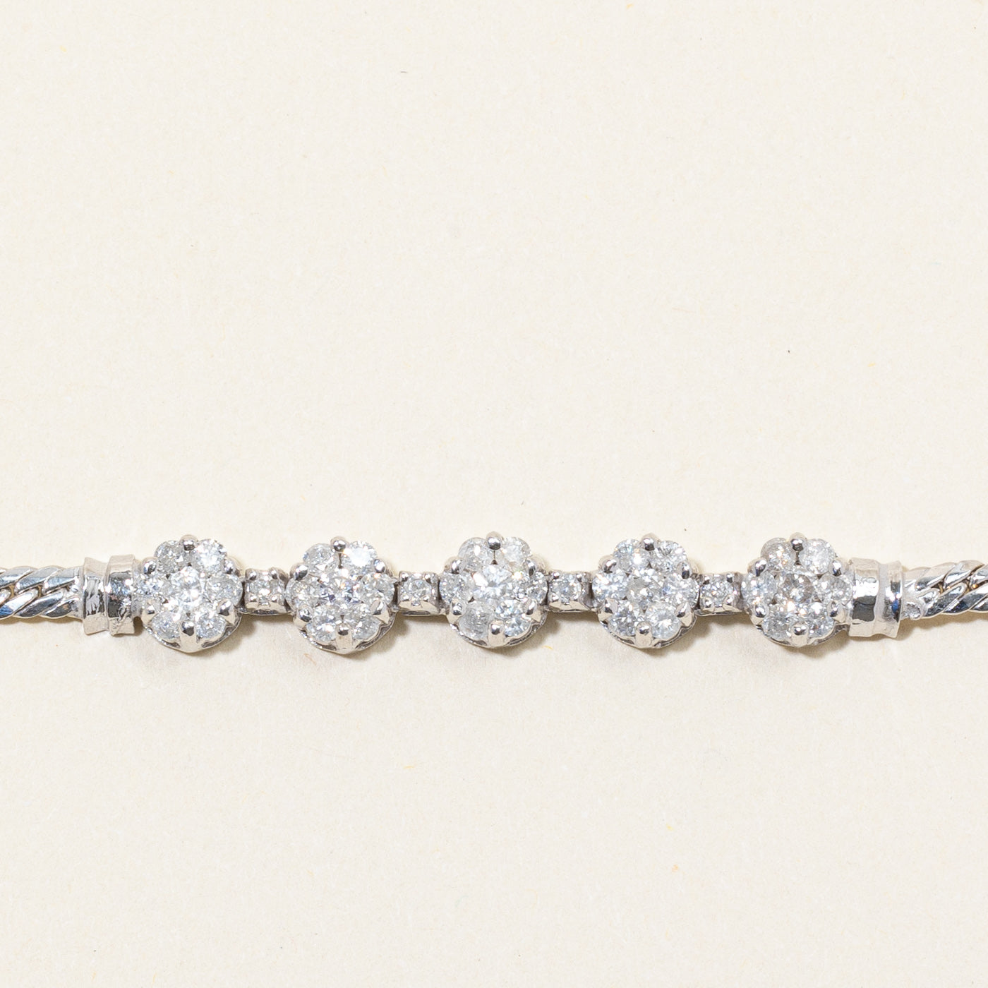 Diamond Cluster Bracelet | 0.95ctw | 7.5" |
