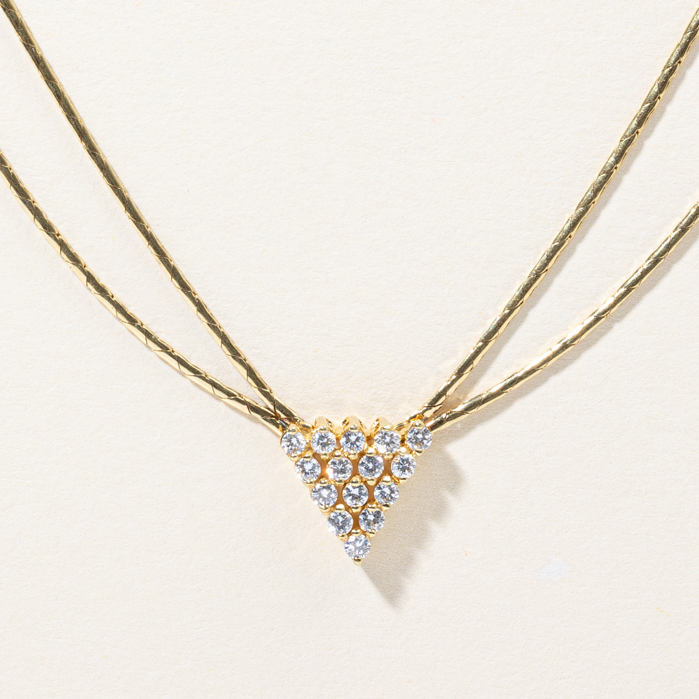 Diamond Triangle Pendant Necklace | 0.375ctw | 17" |