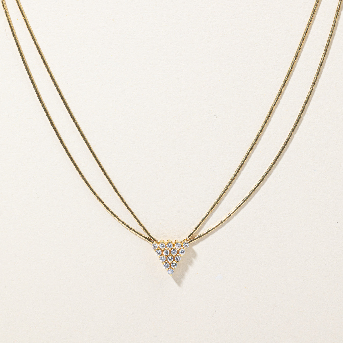 Diamond Triangle Pendant Necklace | 0.375ctw | 17" |