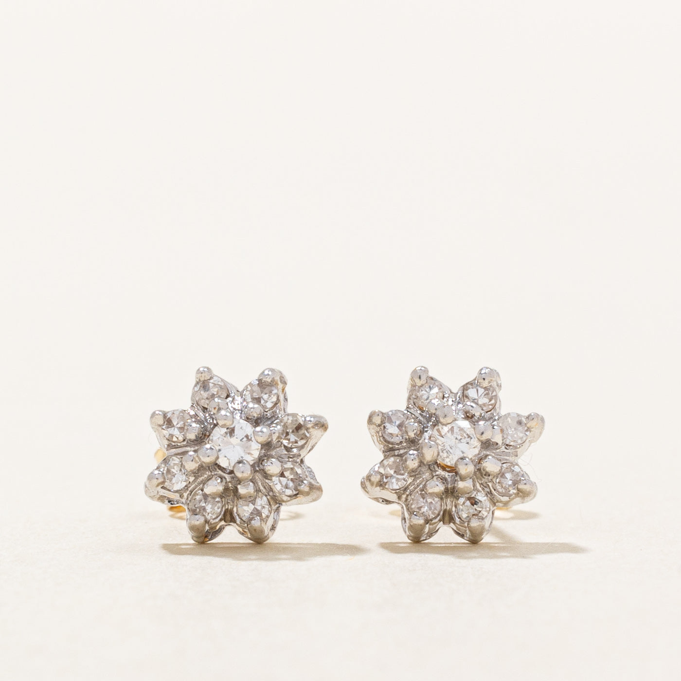 Diamond Petal Cluster Stud Earrings | 0.11ctw |