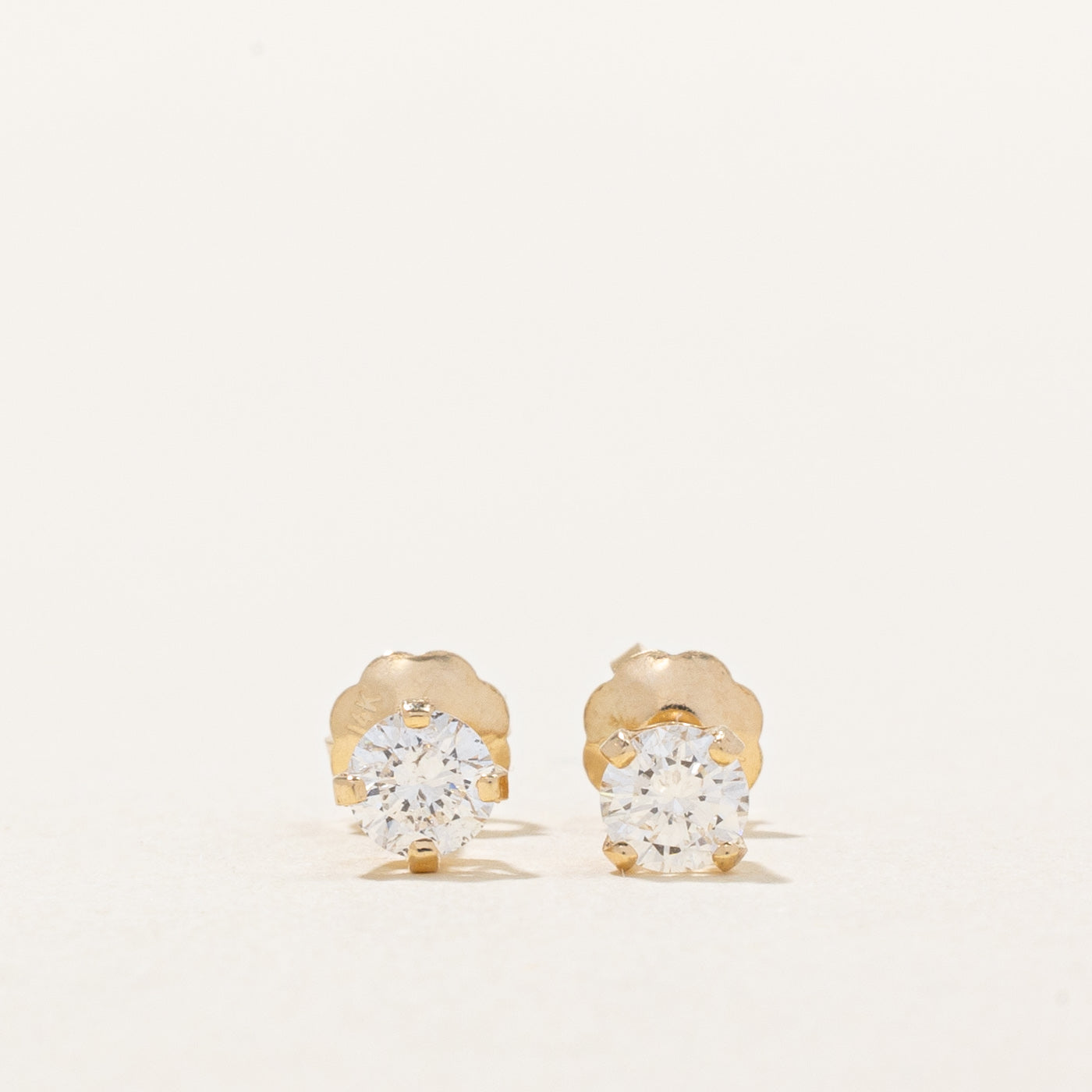 Solitaire Diamond Stud Earrings | 0.72ctw |