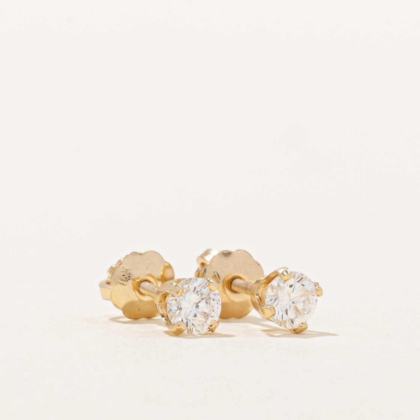 Solitaire Diamond Stud Earrings | 0.72ctw |