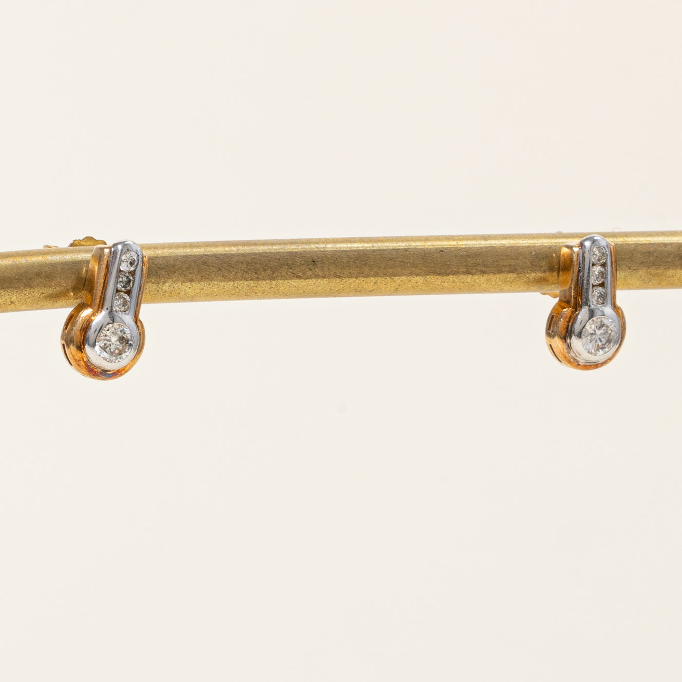 Bezel Set Diamond Accented Stud Earrings | 0.16ctw |