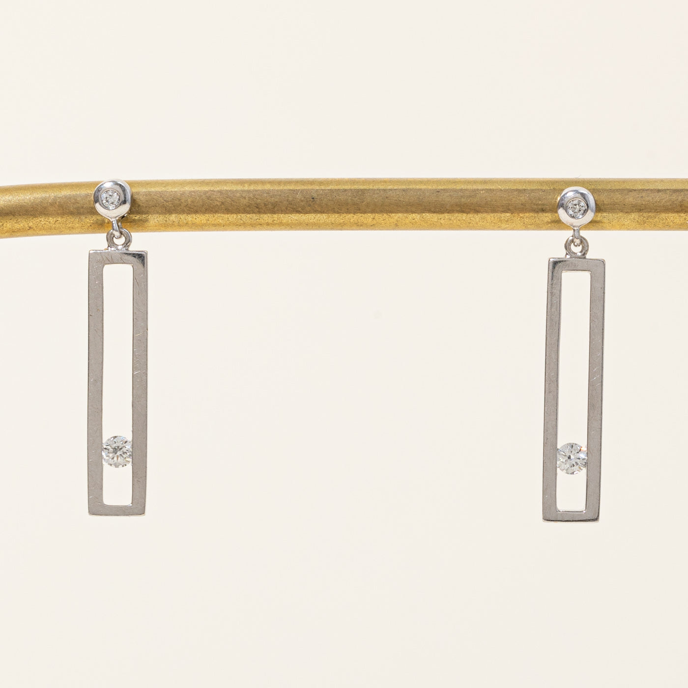 Diamond Rectangle Drop Earrings | 0.11ctw |