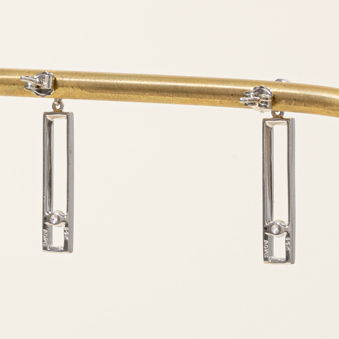 Diamond Rectangle Drop Earrings | 0.11ctw |