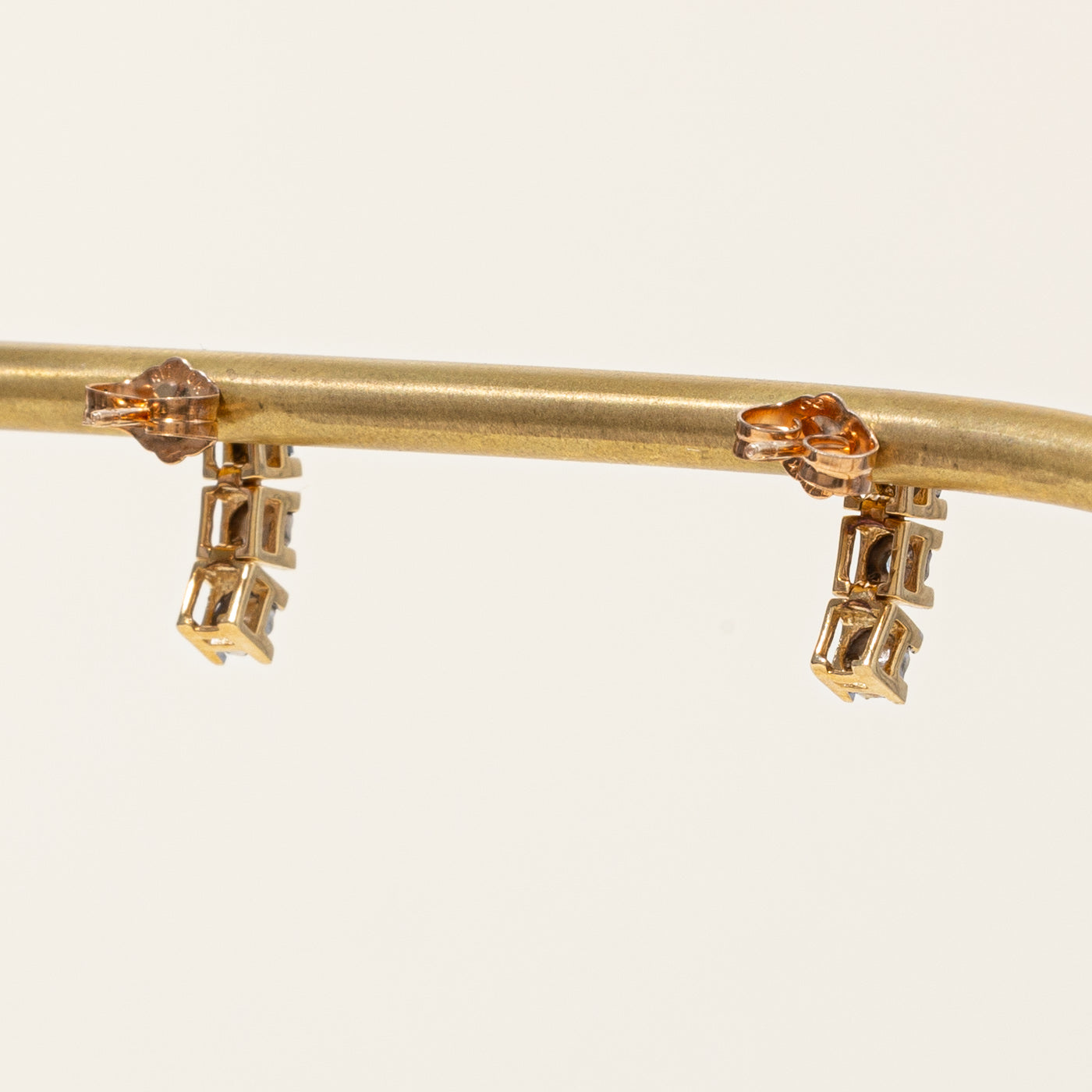 Illusion Set Diamond Column Stud Earrings | 0.03ctw |