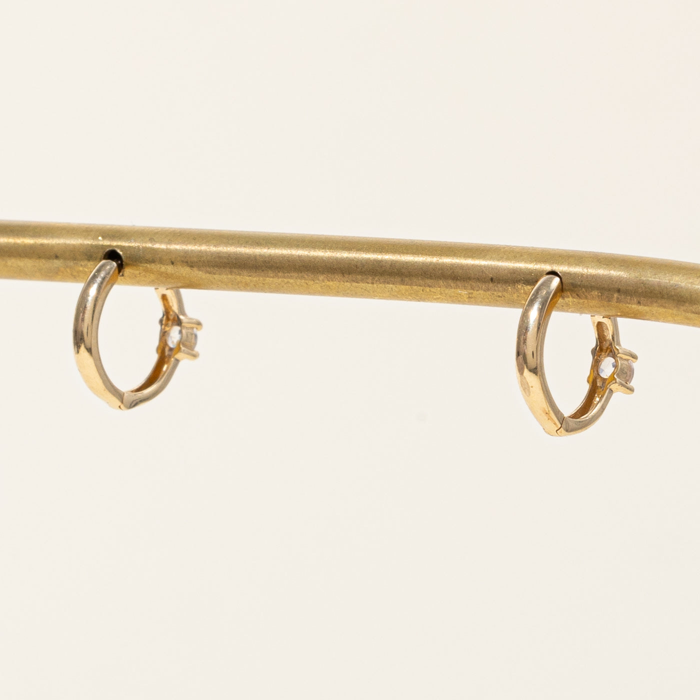 White Sapphire Huggie Earrings | 0.12ctw |