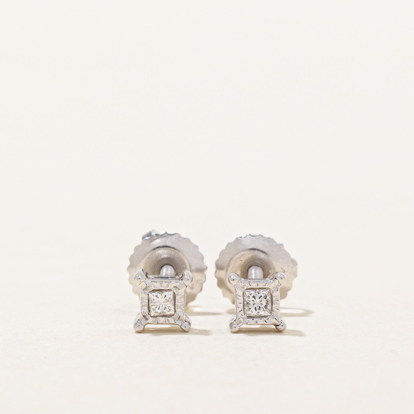 Princess Cut Diamond Stud Earrings | 0.04ctw |