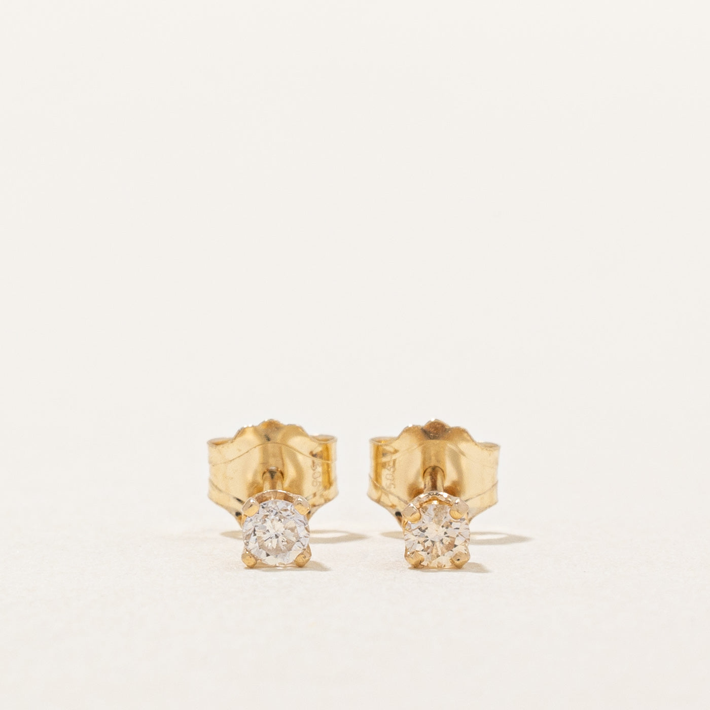 Solitaire Diamond Stud Earrings | 0.06ctw |