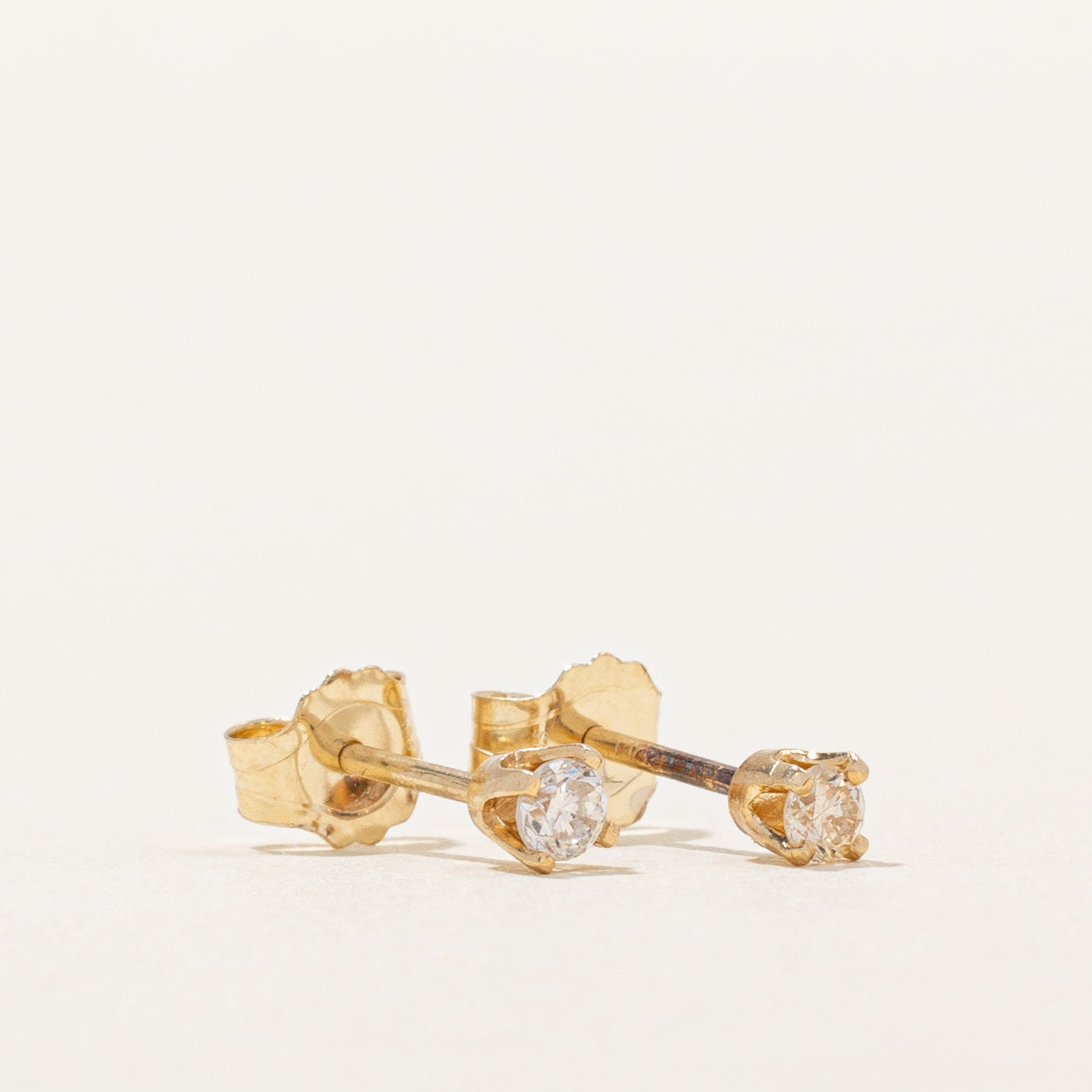 Solitaire Diamond Stud Earrings | 0.06ctw |