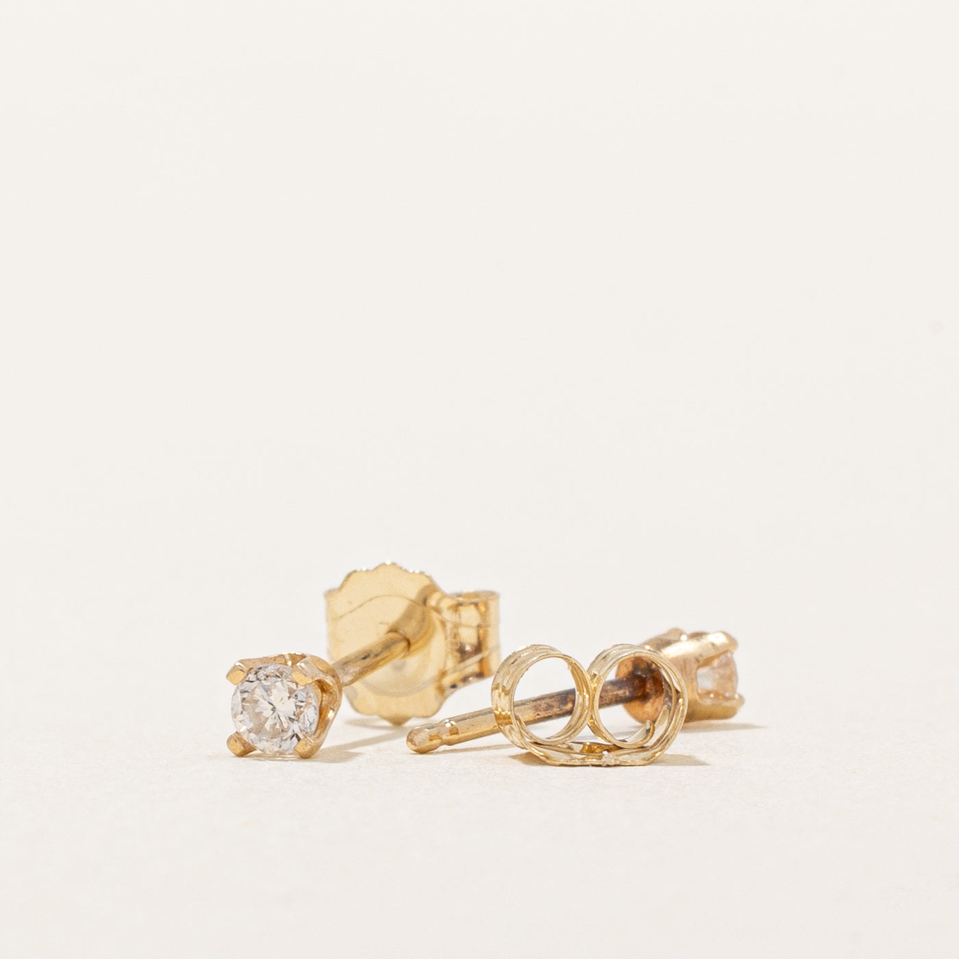 Solitaire Diamond Stud Earrings | 0.06ctw |