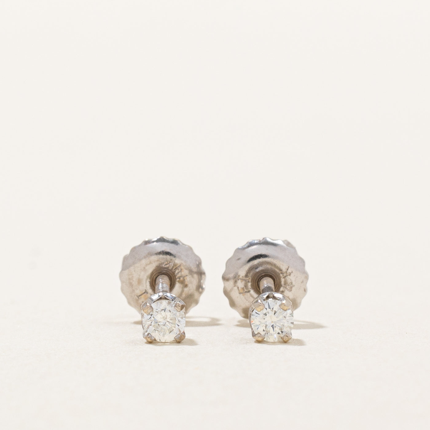 Solitaire Diamond Stud Earrings | 0.12ctw |
