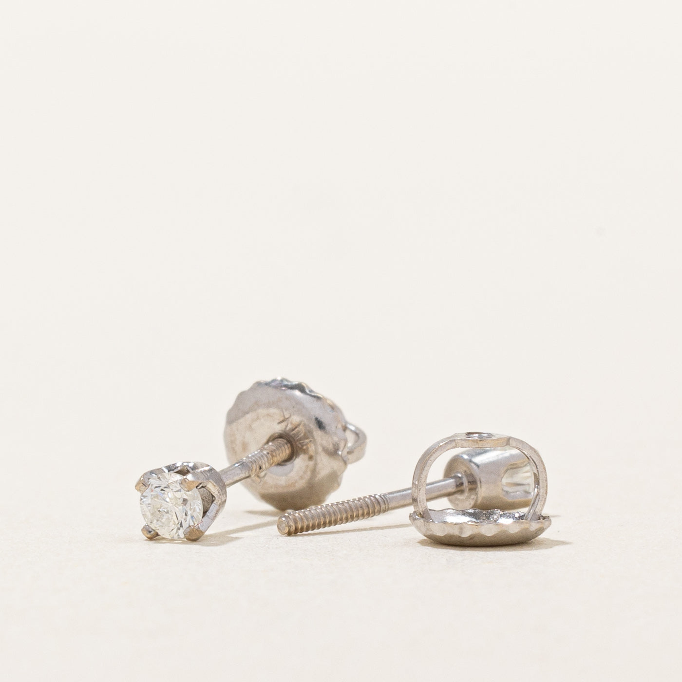 Solitaire Diamond Stud Earrings | 0.12ctw |
