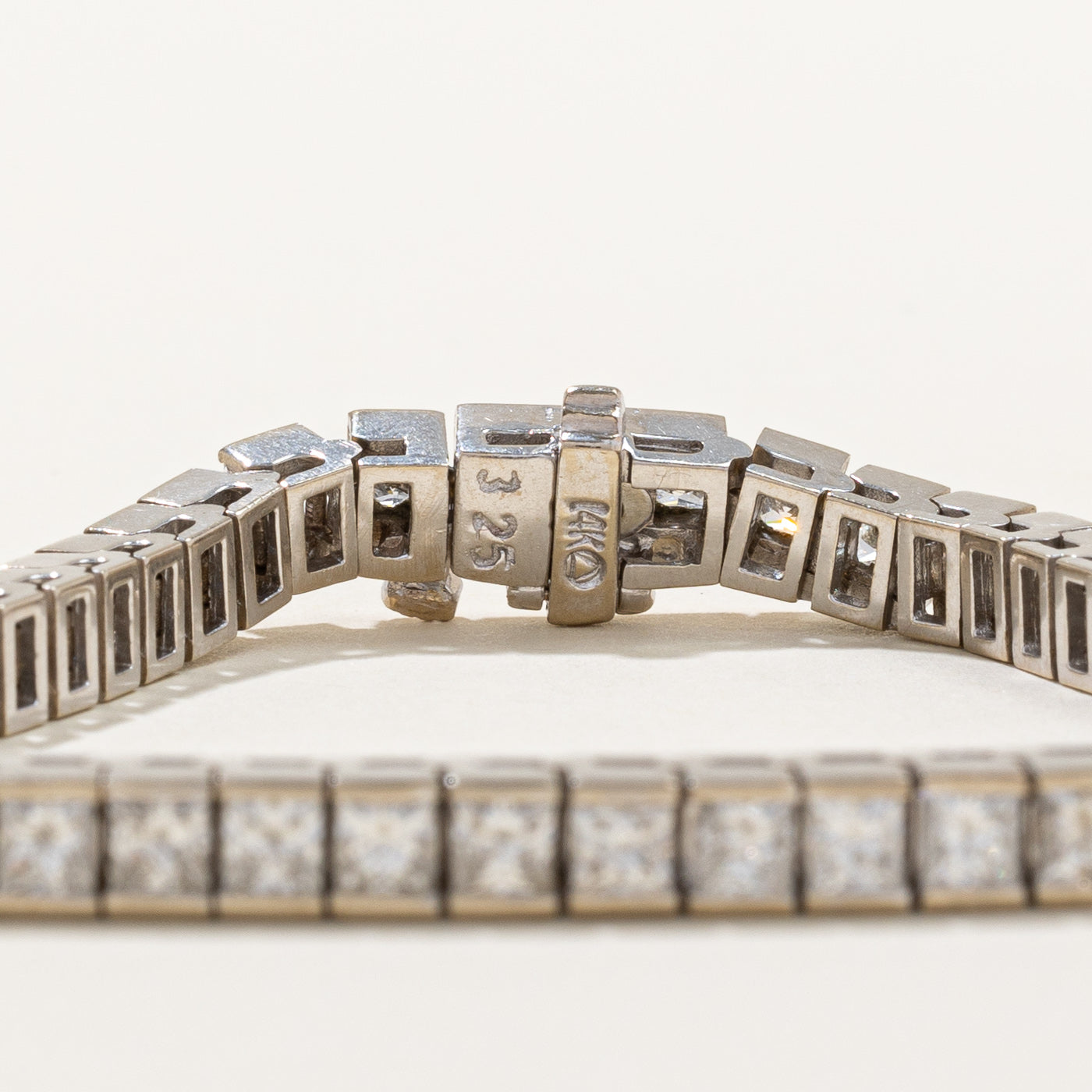 Vintage 11.99ctw Natural Princess-Cut Diamond Tennis Bracelet | 11.99ctw | 7.5"|