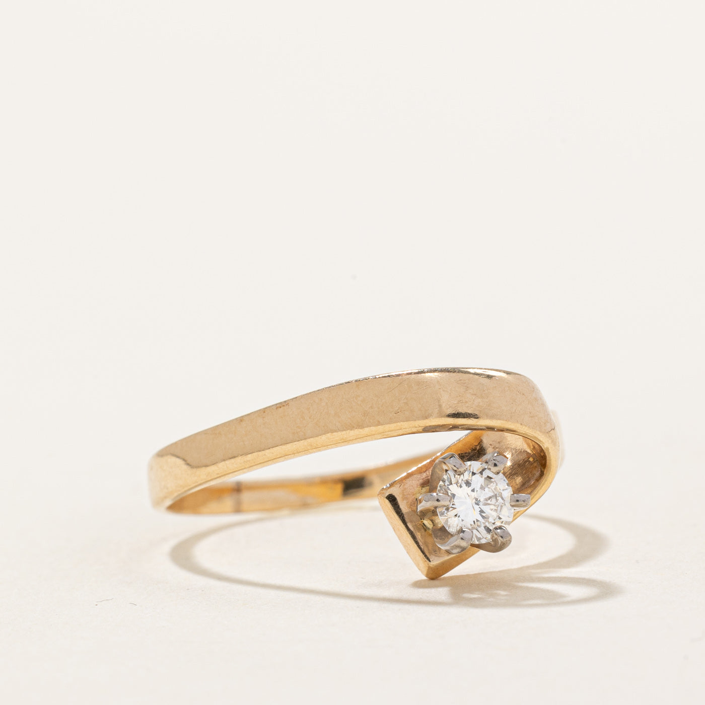 Bypass Solitaire Diamond Ring | 0.20ct | SZ 8 |