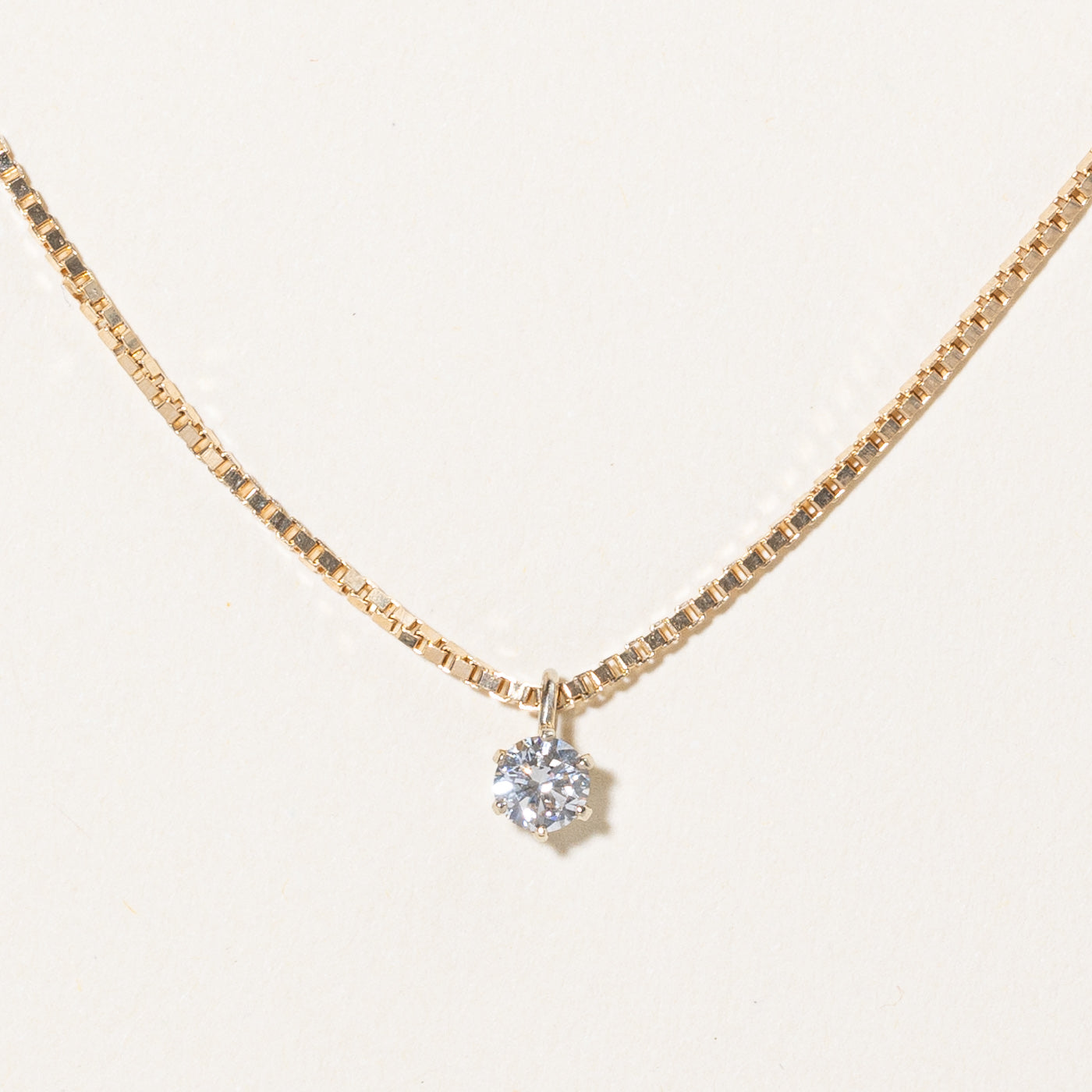 Solitaire Diamond Pendant Necklace | 0.27ct | 15"|